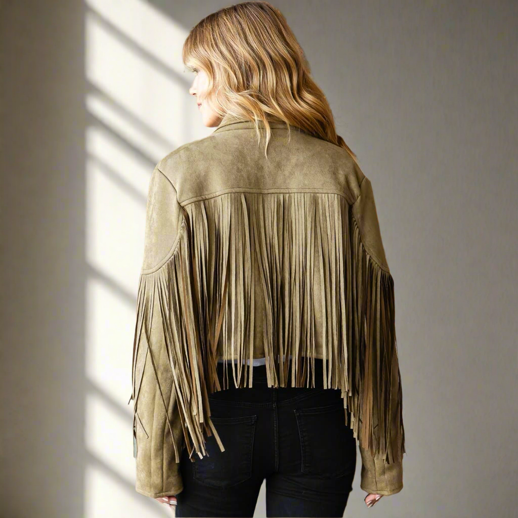 Jenae Fringe Moto Jacket